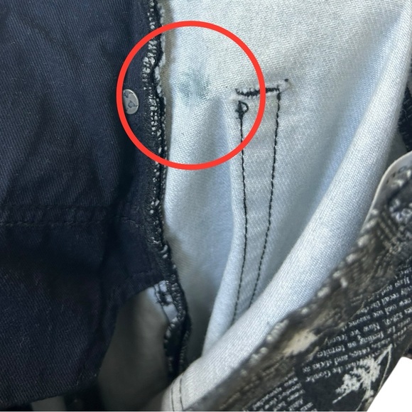 Reformation, High-Rise Bootcut Jean ‘Peyton' Zine Newspaper Print, Black Size 26 - Picture 16 of 17